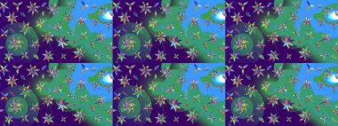 Moda baskıları için zarif bir şablon. Motley illüstrasyonu. Robot resim. Küçük çiçekte güzel bir desen. Küçük renkli çiçekler. Çiçekli yaz çiçekleri.