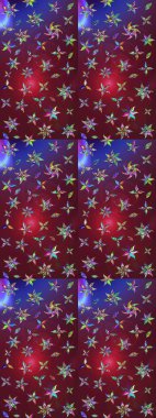 Çiçekleri, deniz kabukları, mandalaları ve suluboya efektleriyle donanma geçmişi. Eskiz modeli etnik tasarım. Yatak çarşafları, ceket, paket tasarımı, kumaş ve moda kavramları için tekstil baskısı.