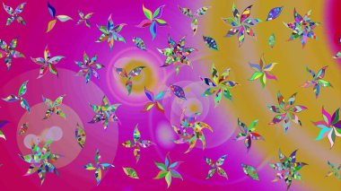 Taslak dekoratif arka plan, çiçek mandala. Mor ve sarı renklerde. Raster illüstrasyonu. Çiçek..