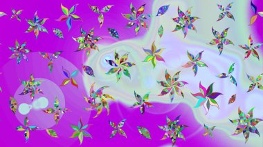 El çizimi Raster çizimi. Çizim çiçek deseni duvar kağıdı, web sitesi arka planı, ambalaj kağıdı, davetiye, broşür, afiş veya web sitesi için kullanılabilir. Parlak elementlerin.