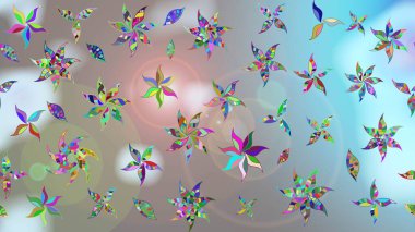 Çiçekler, dallar, bitkiler ve çiçekler. Raster illüstrasyonu. El çizimi. Güzel kumaş deseni.