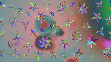 Çiçek desenli eskiz. Gömlek baskısı için çiçek boyası. Tarafsız ve gri renkte çiçekler.