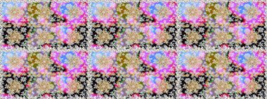 Barok tarzında altın çiçekli süs. Doku arka planında altın duvar kâğıdı. Tarafsız ve gri renklerde altın element. Damask kusursuz yinelenen arkaplan.