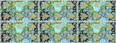 Tarafsız ve mavi renklerde altın tekrarlayan elementler içeren soyut bir arka plan. Kusursuz oryantal klasik altın desen.