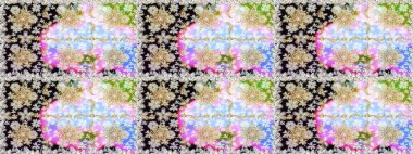 Paisleys zarif çiçek desenli arkaplan duvar kâğıdı çizimi. Klasik stil, modern 3D çizgili sanat eseri. Tarafsız ve bej desenli desenli çiçek yaprakları ve süsler..