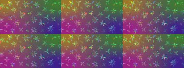 Renkli Bahar Teması eskiz kalıbı. Çiçek deseni. Raster güzel kumaş deseni çiziyor. Düz Çiçek Elementleri Tasarımı.