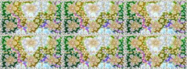 Soyut duvar kâğıdı, ambalaj dekorasyonu. Kış sembolü, Mutlu Noeller, Mutlu yıllar 2019. Tarafsız ve yeşil renklerde Raster altın deseni. Altın kar taneleri basit, pürüzsüz desen.