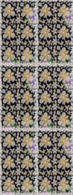 Raster altın desen. Doğulu stili, altın elementli gri ve siyah renkli altın desenli arabesk yapar. Kusursuz kıvırcık saçlar..