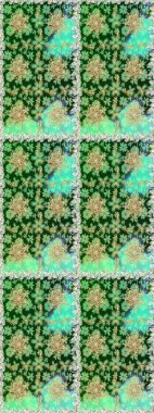 Barok tarzında kusursuz bir doğulu süsü. Raster geleneksel altın pürüzsüz desen yeşil ve nötr renkler.