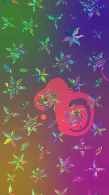 Mor ve yeşil renkli çiçekler. Kumaş desenli papatya çiçekleri ayrıntıları.