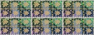 Raster illüstrasyonu. Raster altın desen. Doğu tarzı arabesk. Kusursuz altın desenli bukleler. Altın elementli gri renkler.