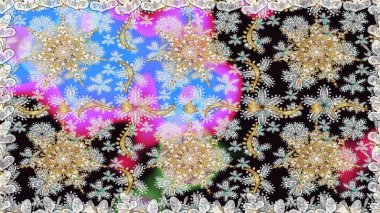 Doku arka planında altın duvar kâğıdı. Barok tarzında altın çiçekli süs. Damask kusursuz yinelenen arkaplan. Gri renklerdeki altın element.