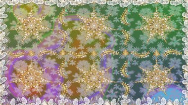 Tarafsız renklerde desen. Raster Golden Mehndi kusursuz desen. Kına dövmeli süs çiçekleri, altın çıkartmalar, mehndi ve yoga tasarımı, kartlar ve parmak izleri..