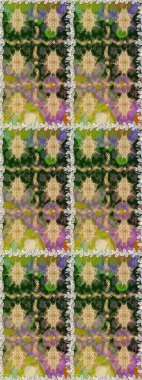 Çiçek deseni. Duvar kâğıdı barok, İspanyol kumaşı. Kusursuz raster arka plan. Kahverengi ve bej renklerde altın elementler. Şekil grafik deseni.