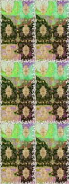 Çiçek deseni. Duvar kâğıdı barok, İspanyol kumaşı. Kusursuz raster arka plan. Kahverengi ve bej renklerde altın elementler. Şekil grafik deseni.