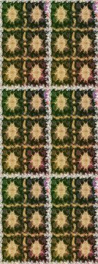 Çiçek deseni. Duvar kâğıdı barok, İspanyol kumaşı. Kusursuz raster arka plan. Kahverengi ve bej renklerde altın elementler. Şekil grafik deseni.