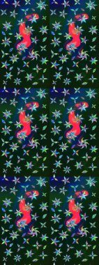 Çiçek desenli eskiz, yaz çiçekleri. Düz Çiçek Elementleri Tasarımı. Mavi ve gri renkte çiçekler. Renkli Bahar Teması çizim şablonu.