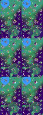 Raster illüstrasyonu. Güzel kumaş deseni. Bahar çiçekli güzel bir çiçek deseni..