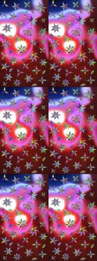 Moda baskısı, albüm, ambalaj kağıdı ve duvar kağıdı için zarif dekoratif süslemeler. Raster illüstrasyonu. Kırmızı ve kahverengi renkte sevimli çiçekler. Küçük çiçekli basit bir çiçek çizimi..