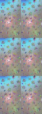 Çiçekli karalama şeklinde Raster çiçek deseni. Gri ve mavi renkte çiçekler. Nazikçe, güzel çiçek arkaplanı..