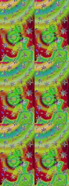 Çiçekler suluboya tarzında yeşil ve kırmızı renklerde. Yeşil ve kırmızı renkte çiçekler olan çiçek deseni çiz.