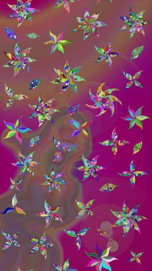 Üst manzara, yumuşak mor ve kahverengi renk. Çiçek kompozisyonu, el boyası, hassas şablon. Sevgililer günü ve tebrik kartı konsepti için şık bir davetiye. Manzaralı çiçek deseni.