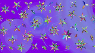 Renkli Bahar Teması eskiz kalıbı. Çiçek deseni. Raster güzel kumaş deseni çiziyor. Düz Çiçek Elementleri Tasarımı.