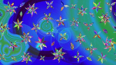 Küçük çiçekte güzel bir desen. Küçük renkli çiçekler. Motley illüstrasyonu. Çiçekli bahar çiçekleri. Moda baskıları için zarif bir şablon.