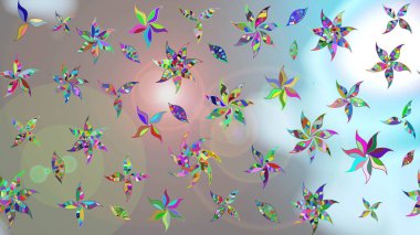 Küçük çiçekteki sevimli çiçek deseni. Bir sürü nötr ve gri soyut çiçekli tropik eskiz deseni. Varicoloneutral ve gri raster çizimi.