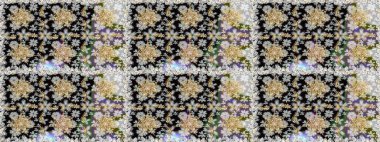 Kusursuz altın desen. Gri ve siyah renklerdeki altın desenli altın elementler. Raster doğulu süsü.