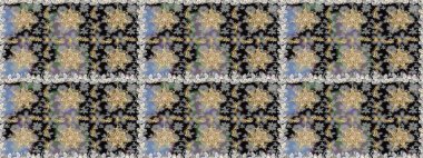 Paisleys zarif çiçek desenli arkaplan duvar kâğıdı çizimi. Klasik stil, güzel 3D çizgili sanat eseri, gri ve siyah desenli çiçek yaprakları ve süslemeleri var..