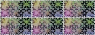 El yapımı dekoratif çerçeve, albüm kapağı, tebrik kartı, klasik Art deco tarzı. Altın karalama fantezi yapraklarından Raster soyut çiçek çelengi ve gri ve nötr renklerde çiçek..