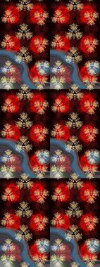 Güzel çiçek deseni. Renkli Bahar Teması eskiz kalıbı. Kırmızı ve siyah renkte çiçekler. Düz Çiçek Elementleri Tasarımı.