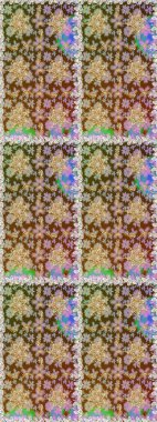 Damask arkaplanı. Kahverengi ve nötr renklerde altın bir element. Altın çiçekli, pürüzsüz desen. Barok tarzında altın çiçekli süs..