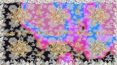 Tekrarlayan elementlerle kusursuz soyut arkaplan. Gri, nötr ve altın desenli. Zarif raster klasik desen.