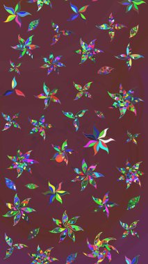 Çizgi çizimi kalıbı. Raster Moda kumaş deseni. Şirin çiçekler..