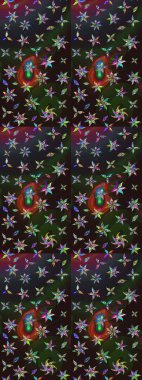 Gri ve kahverengi renklerde. Küçük çiçekteki sevimli çiçek deseni. Raster deseni. Soyut çiçek çizim kalıbı arka planı. Raster illüstrasyonu.