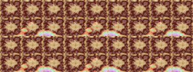 Doku arka planında altın duvar kâğıdı. Barok tarzında altın çiçekli süs. Kahverengi renklerde altın element. Damask çizimi yinelenen arkaplan.