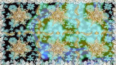 Raster. Hassas altın deseni açın. Doğu tarzı arabesk. Kusursuz altın desenli bukleler. Parlak dantel, stilize çiçekler, şal desenli. Tarafsız renklerde altın elementlerle kusursuz desen.