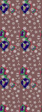 Bir sürü kahverengi ve nötr soyut çiçekli tropik eskiz deseni. Küçük çiçekteki sevimli çiçek deseni. Varicolobrown ve nötr raster çizimi.