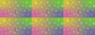 Tarafsız ve yeşil renklerde. Raster illüstrasyonu. 3D çiçekler, çizim.