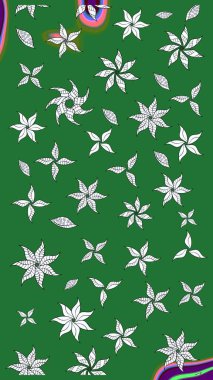 Kabile sanatı boho baskısı, klasik çiçek arkaplanı. Soyut etnik raster çizim kalıbı. Arkaplan dokusu, duvar kağıdı, yeşil ve nötr renklerde çiçek teması.