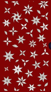 Düz Çiçek Elementleri Tasarımı. Sevimli çiçek raster deseni. Kırmızı ve nötr renklerde çiçekler. Renkli Yaz Teması çizim şablonu.