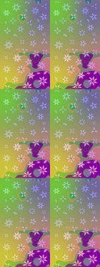 Sabıka fotoğraflarında, bebek kıyafetlerinde, duvar kâğıtlarında, paket kutularında falan kullanılabilir. Zarif, parlak ve eskiz nötr ve yeşil çiçek desenli tasarım.