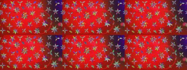 Raster Güzel kumaş deseni. Raster suluboya deseni, narin çiçekler, kırmızı ve kahverengi çiçekler, tebrik kartı şablonu..