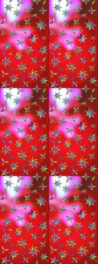 Çiçek desenli çizim. Düz Çiçek Elementleri Tasarımı. Renkli Bahar Teması eskiz kalıbı. Raster illüstrasyonu. Asya tekstil tarzında. Kırmızı ve pembe renkte çiçekler.