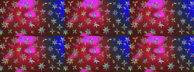 Kırmızı ve kahverengi renkte çiçekler. Renkli Bahar Teması eskiz kalıbı. Düz Çiçek Elementleri Tasarımı. Çiçekle çizim deseni.