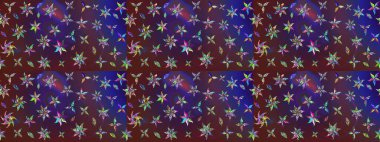 Hediye ambalaj kağıdı, tebrik kartları, posterler ve pankart tasarımı. Raster düz çiçek çizim deseni. Mor ve mor renkte çiçekler.