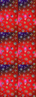 Süslü kumaş deseni. Raster illüstrasyonundaki çiçek desenli çizim. Düz Çiçek Elementleri Tasarımı. Renkli Bahar Teması çizim şablonu.