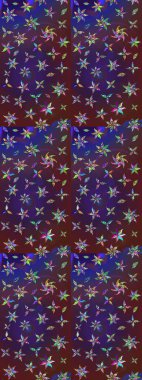 Menekşe ve mor renkli vadi çiçekleri. Raster çiçek desenleri çiziyor..